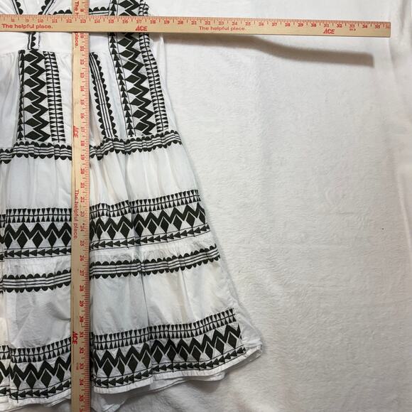 Paani S/M Cotton Summer Dress Mini Embroidered White Beach Greek Boho Elegant - Picture 8 of 11